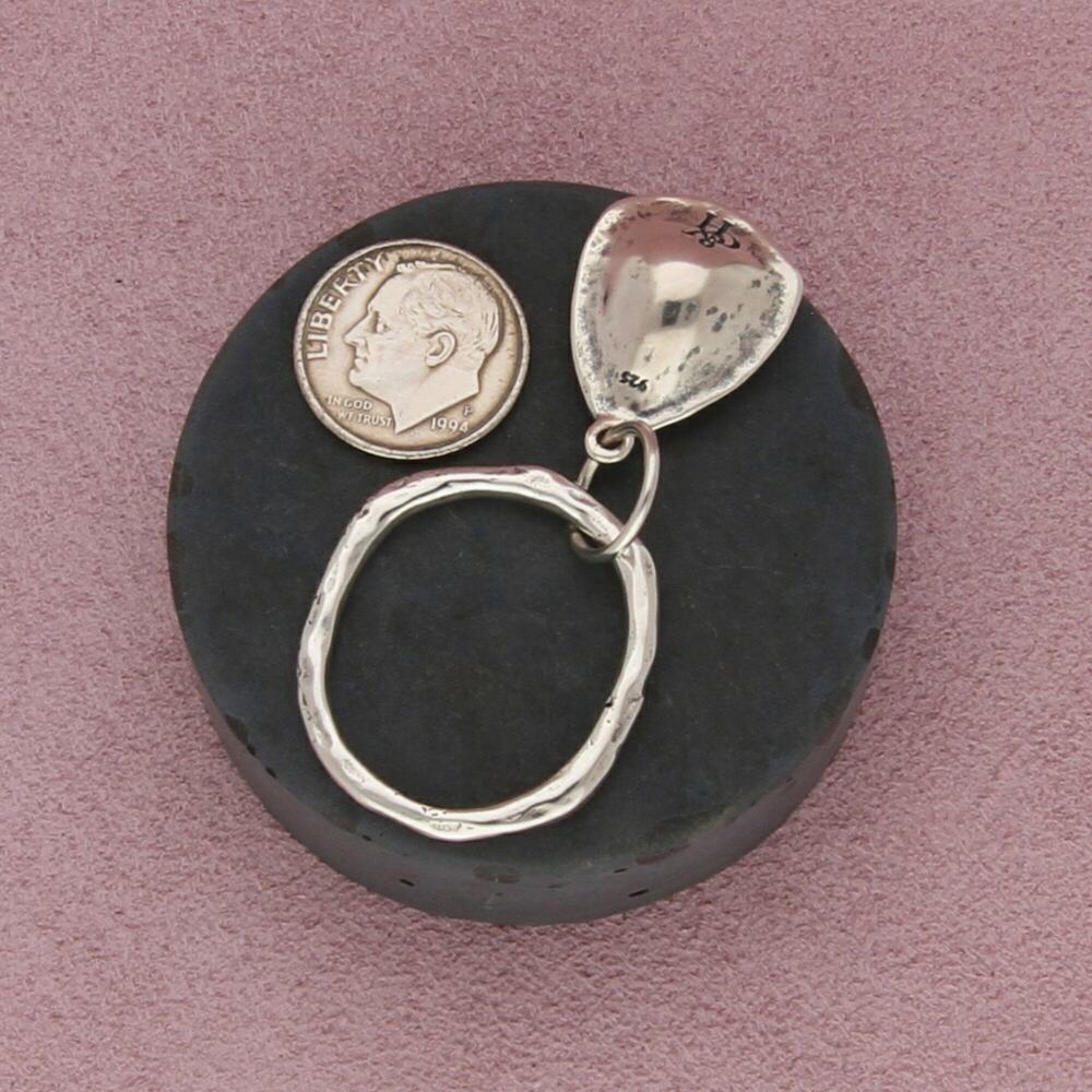 grace & heart sterling silver hammered crystal drop pendant - Picture 2 of 3